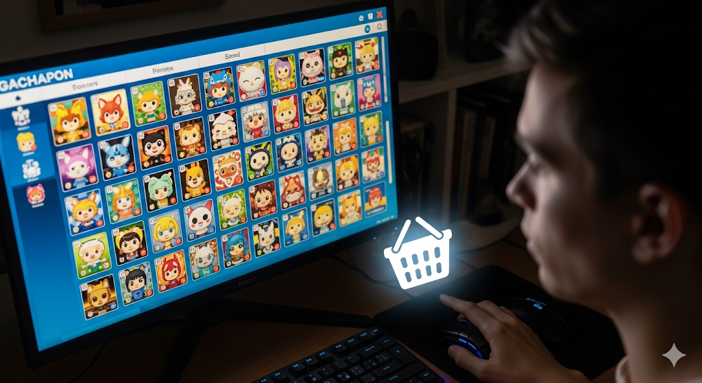 通販サイトの商品一覧からお目当てのガチャを予約・購入する